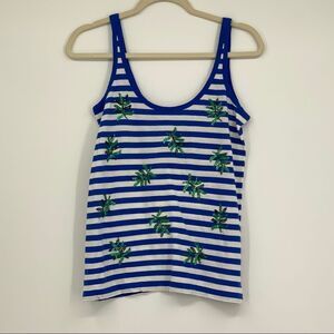 J Crew Tank Top Shirt Blouse Striped Sequin XXS